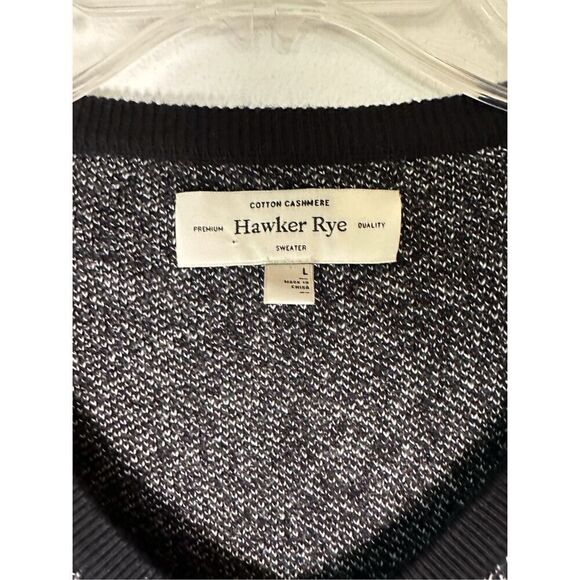 Hawker Rye men’s black cashmere blend v-neck sweater size Large #27-1501 - Picture 2 of 3